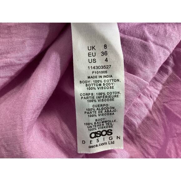 ASOS crochet mini sundress flowy purple top size 4 - Picture 6 of 7